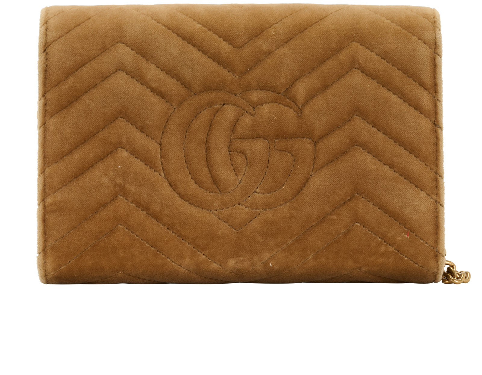 GG Marmont Wallet On Chain, &pound;495, Handbags, Brown, Velvet, Back view
